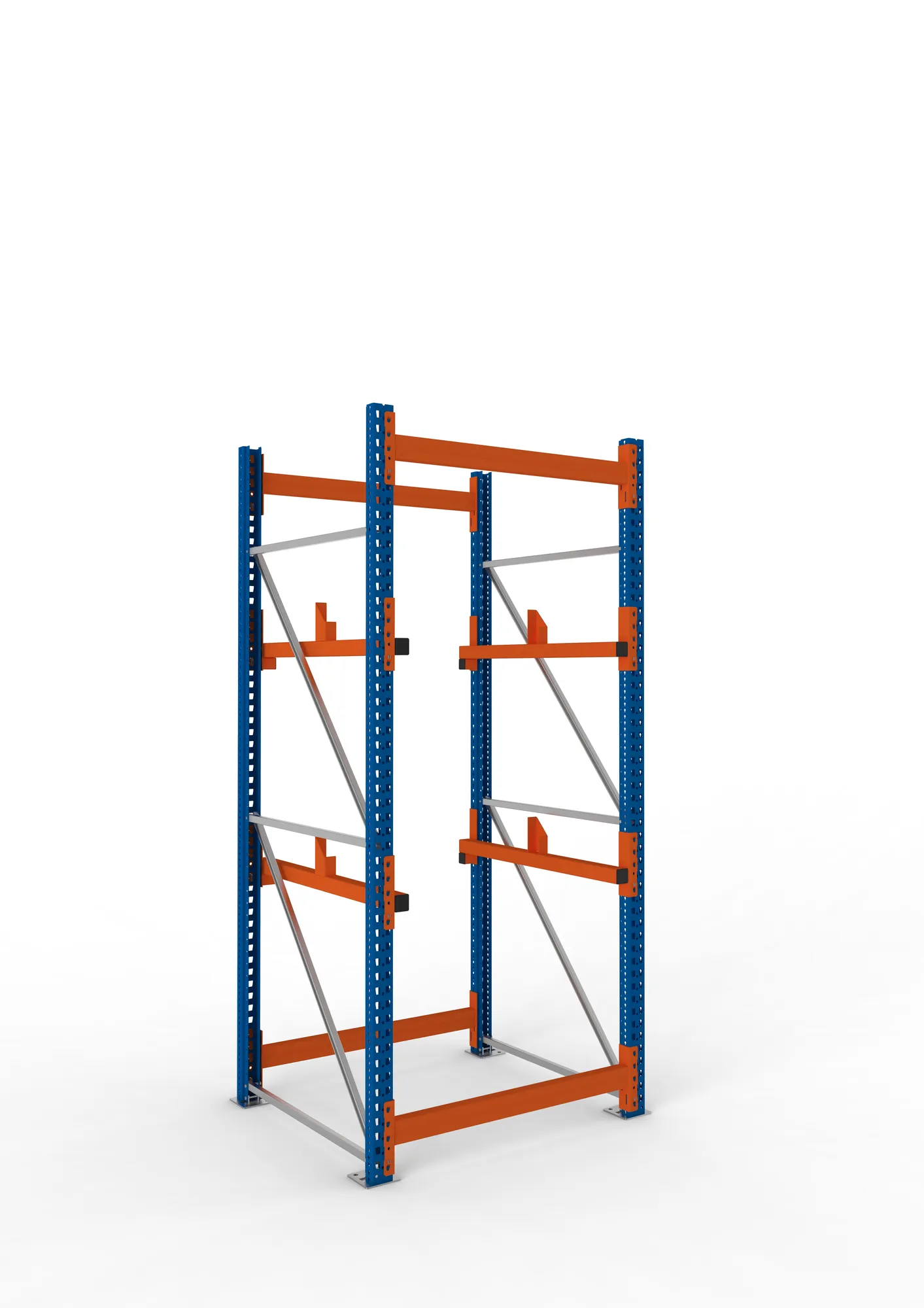 META MULTIPAL | Kabeltrommelregal | Grundregal | 2700 x 1100 x 1100 mm | Feldlast 4000 kg | 2 Ebenen | Typ 1 | RAL 5010