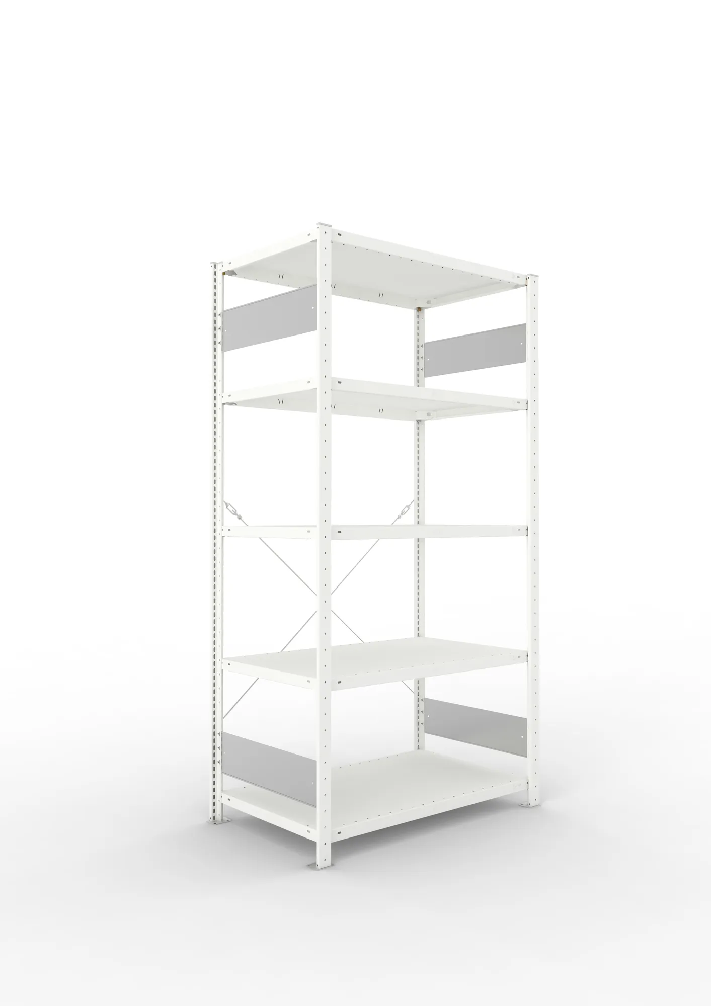 META CLIP S3 | Fachbodenregal | Grundregal | 2000 x 1000 x 600 mm | Fachlast 150 kg | 4+1 Ebenen | RAL 7035
