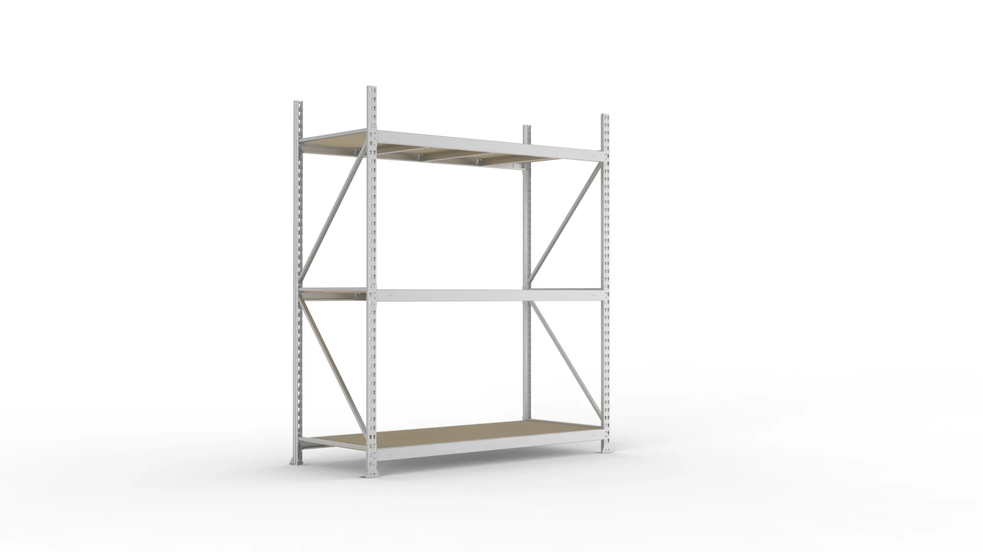 META MINI-RACK Weitspannregal | Grundregal | 2200 x 1800 x 800 mm | Fachlast 600 kg | Spanplattenböden | 3 Ebenen