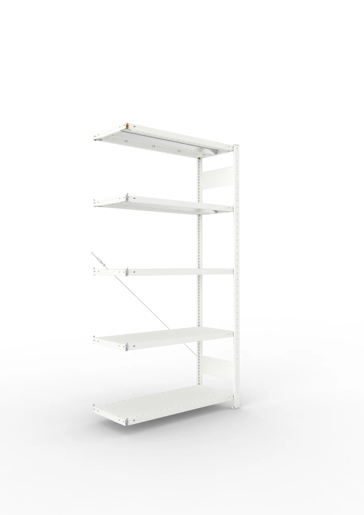 META CLIP | Fachbodenregal | Anbauregal | 2000 x 1000 x 400 mm | Fachlast 330 kg | 4+1 Ebenen | RAL 7035