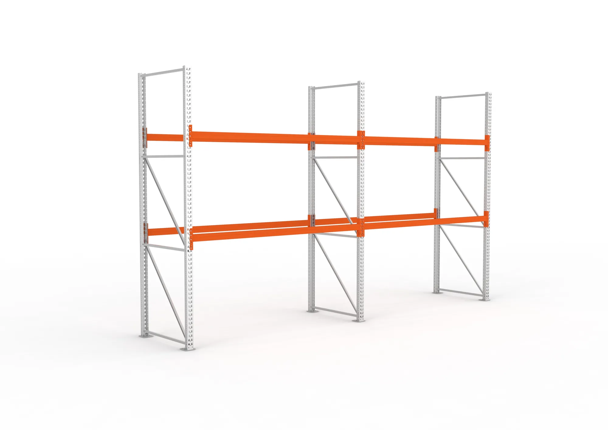 Multipal basic module 3300 x 5655 x 1100 bis 500KG Pallet weight vzk / RAL 2001 cpl. with 3 storage levels (2 fields)