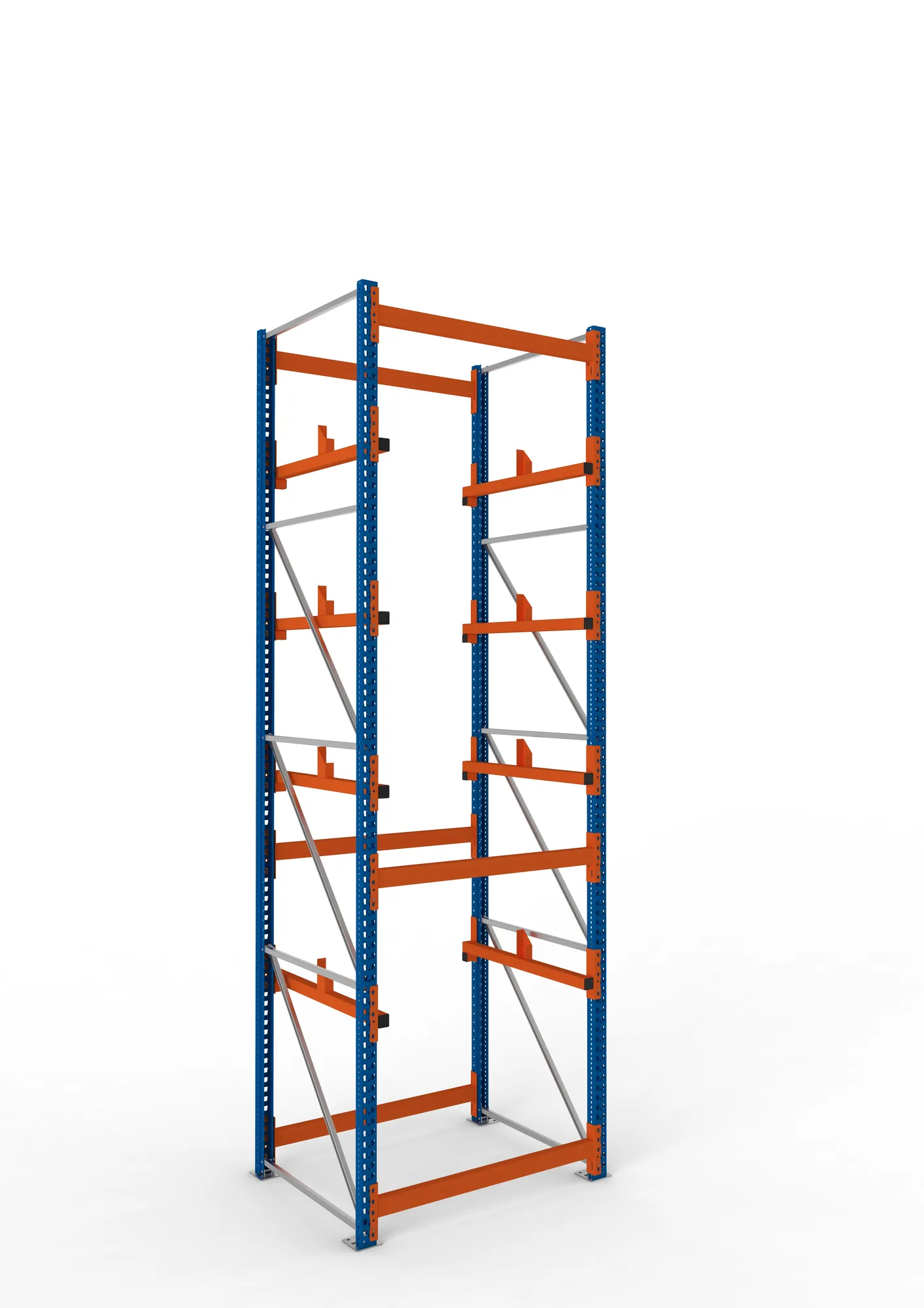 META MULTIPAL | Kabeltrommelregal | Grundregal | 4400 x 1300 x 1100 mm | Feldlast 5500 kg | 2 Ebenen | Typ 1 | RAL 5010