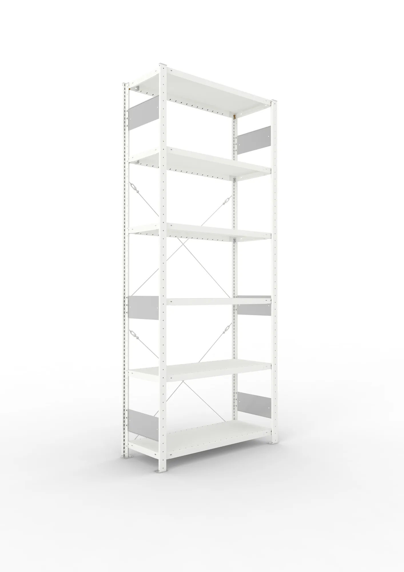 META CLIP S3 | Fachbodenregal | Grundregal | 2500 x 1000 x 400 mm | Fachlast 230 kg | 5+1 Ebenen | RAL 7035