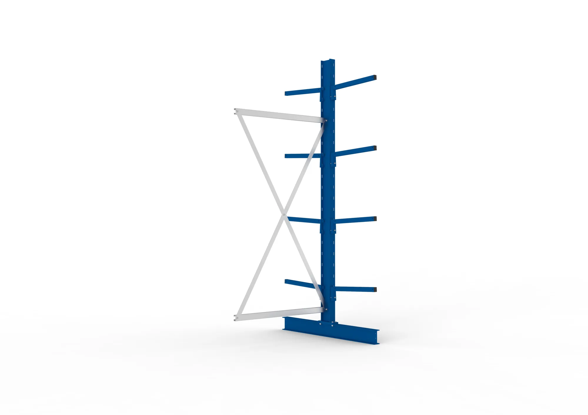 META MULTISTRONG L | Kragarmregal | Anbauregal | 2500 x 1000 x 500 mm | Armlast 175 kg | doppelseitig | 4+1 Ebenen