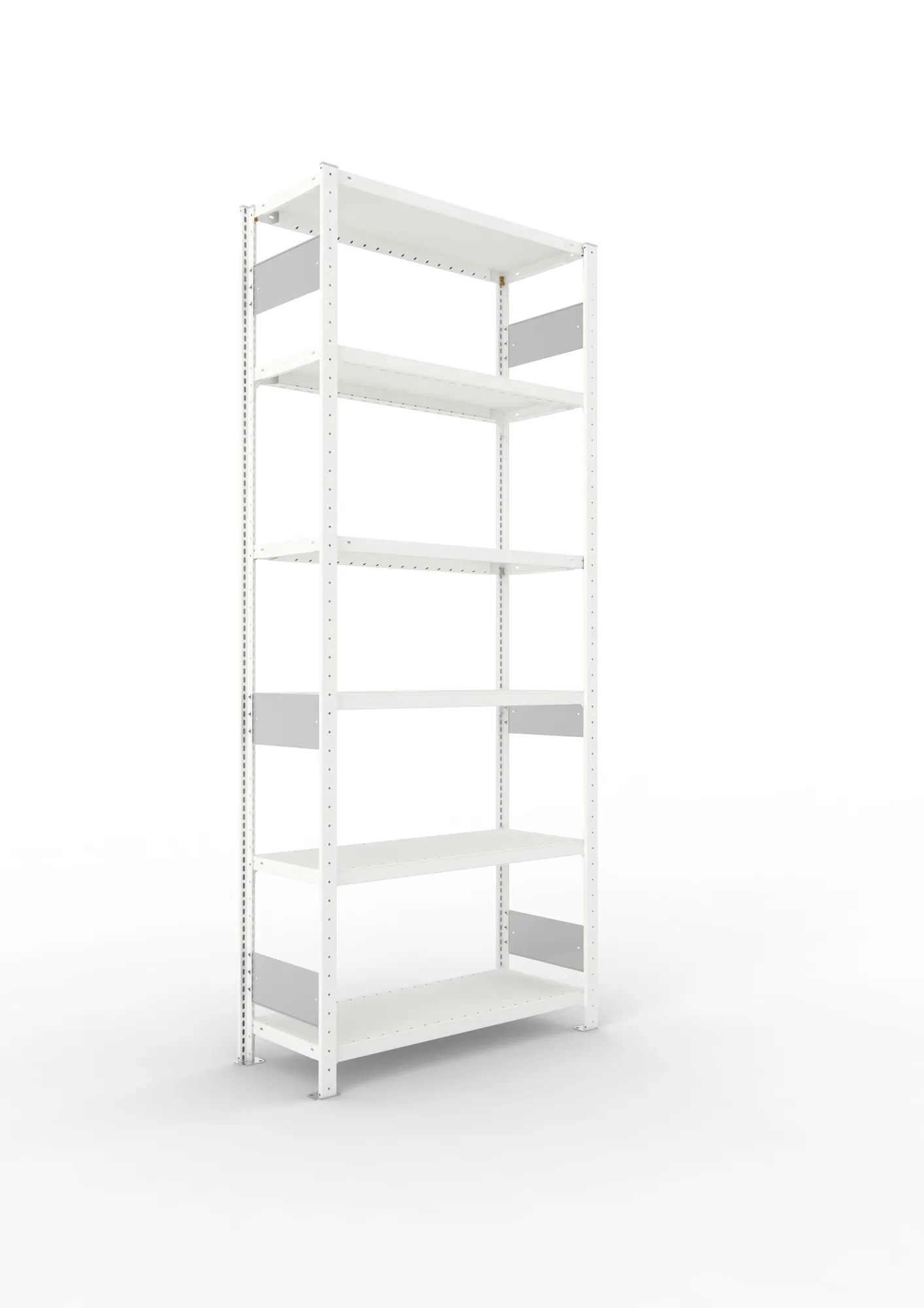 META CLIP S3 | Fachbodenregal | Grundregal | 2500 x 1000 x 400 mm | Fachlast 230 kg | 5+1 Ebenen | Längsriegel | RAL 7035
