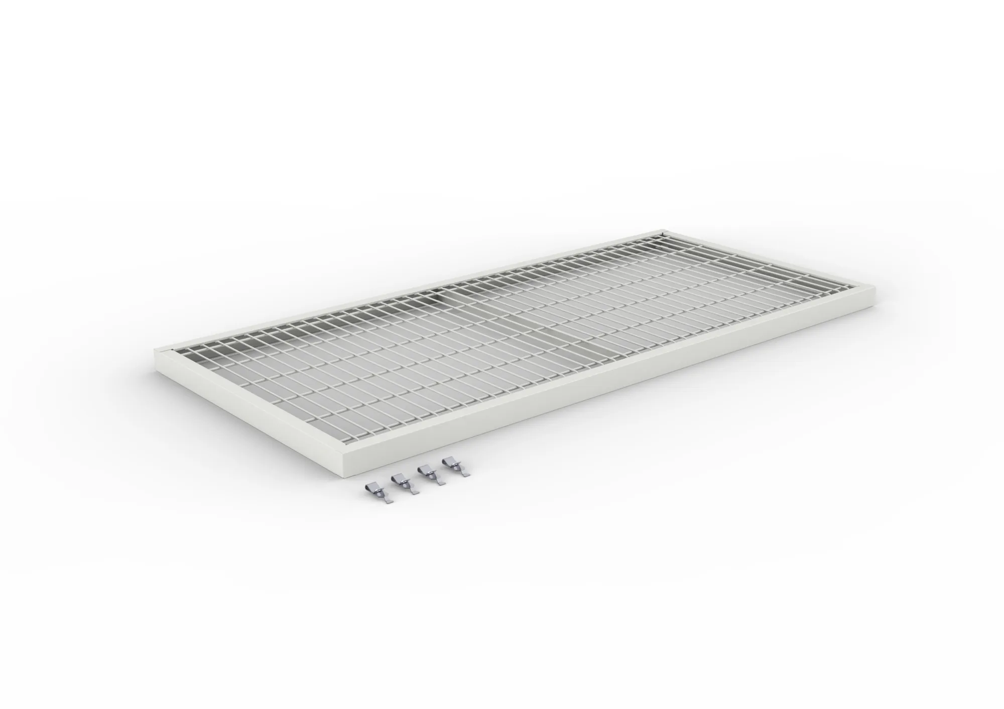 Additional mesh shelf 150 1300 x 600 galv. cpl. incl. 4 mesh shelf clips