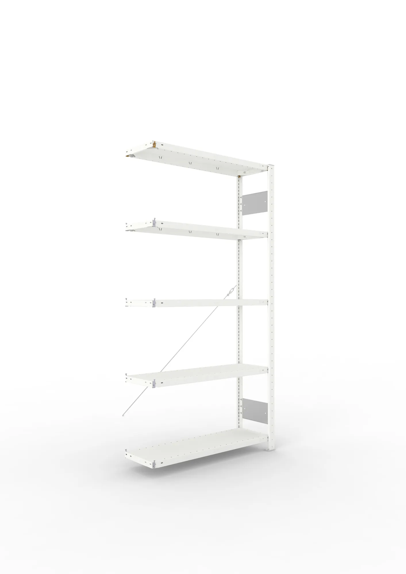 META CLIP S3 | Fachbodenregal | Anbauregal | 2000 x 1000 x 300 mm | Fachlast 150 kg | 4+1 Ebenen | RAL 7035