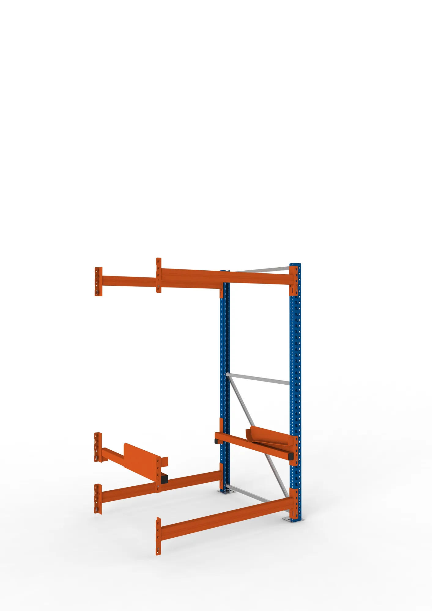 META MULTIPAL | Kabeltrommelregal | Anbauregal | 2200 x 1300 x 1100 mm | Feldlast 4000 kg | 2 Ebenen | Typ 2 | RAL 5010