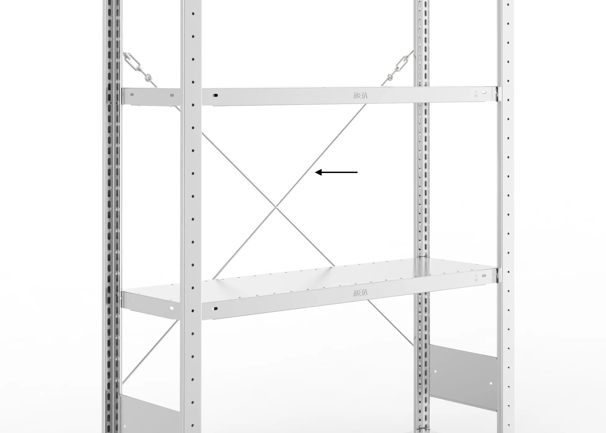 x-brace rod - 1300 wide bay