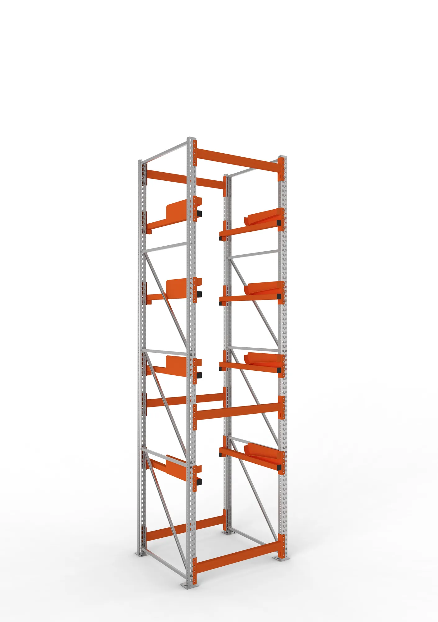 META MULTIPAL | Kabeltrommelregal | Grundregal | 4400 x 1100 x 1100 mm | Feldlast 5500 kg | 4 Ebenen | Typ 2 | verzinkt