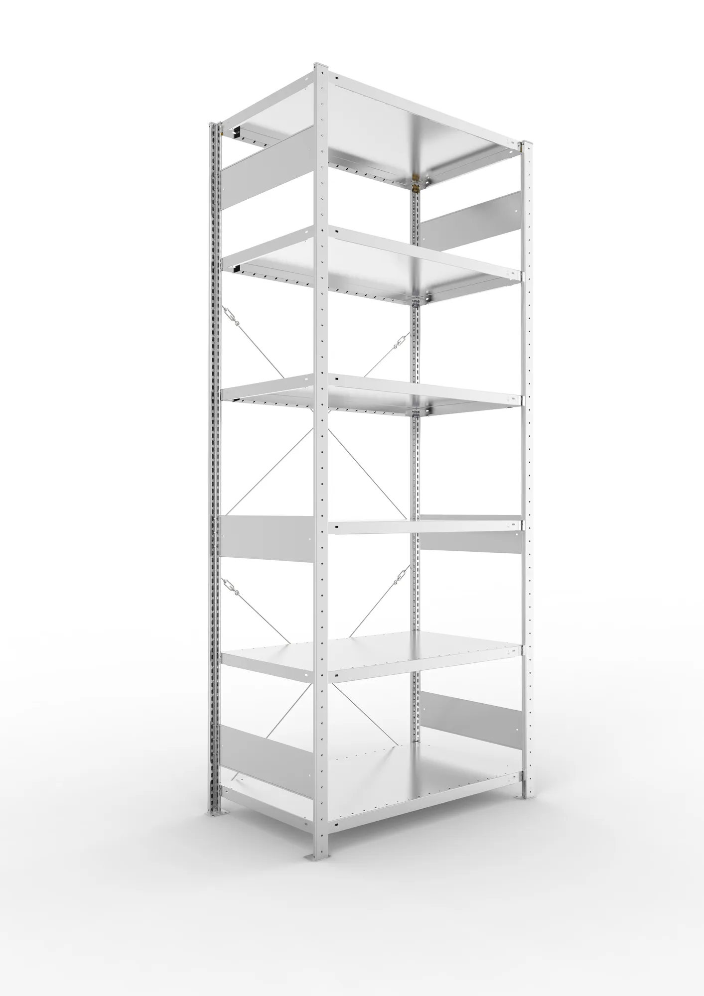 META CLIP S3 | Fachbodenregal | Grundregal | 2500 x 1000 x 600 mm | Fachlast 230 kg | 5+1 Ebenen | verzinkt
