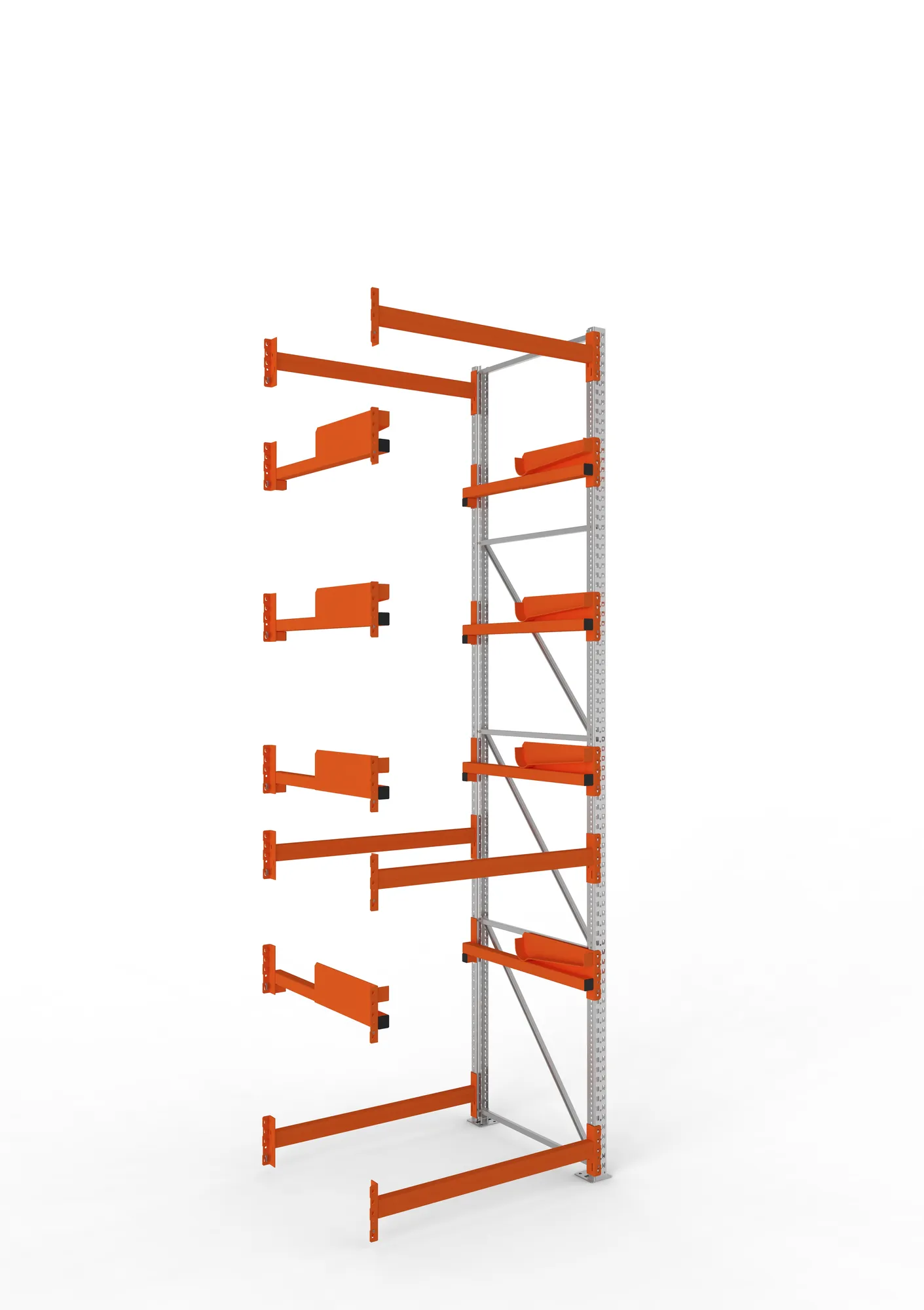 META MULTIPAL | Kabeltrommelregal | Anbauregal | 4400 x 1300 x 1100 mm | Feldlast 5500 kg | 4 Ebenen | Typ 2 | verzinkt