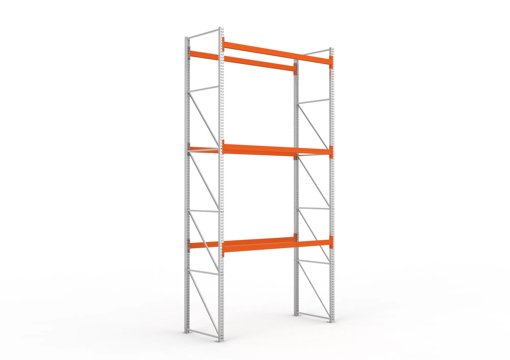 META MULTIPAL | Palettenregal | Grundregal | 5500 x 2700 x 1100 mm | Fachlast 770 kg | 4 Ebenen | 12 Paletten | verzinkt