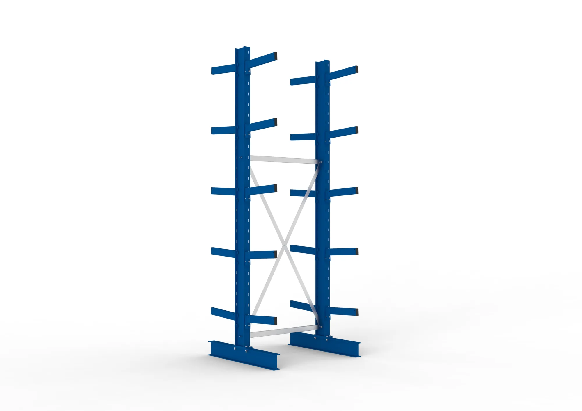 META MULTISTRONG M | Kragarmregal | Grundregal | 3000 x 1000 x 400 mm | Armlast 535 kg | doppelseitig | 5+1 Ebenen