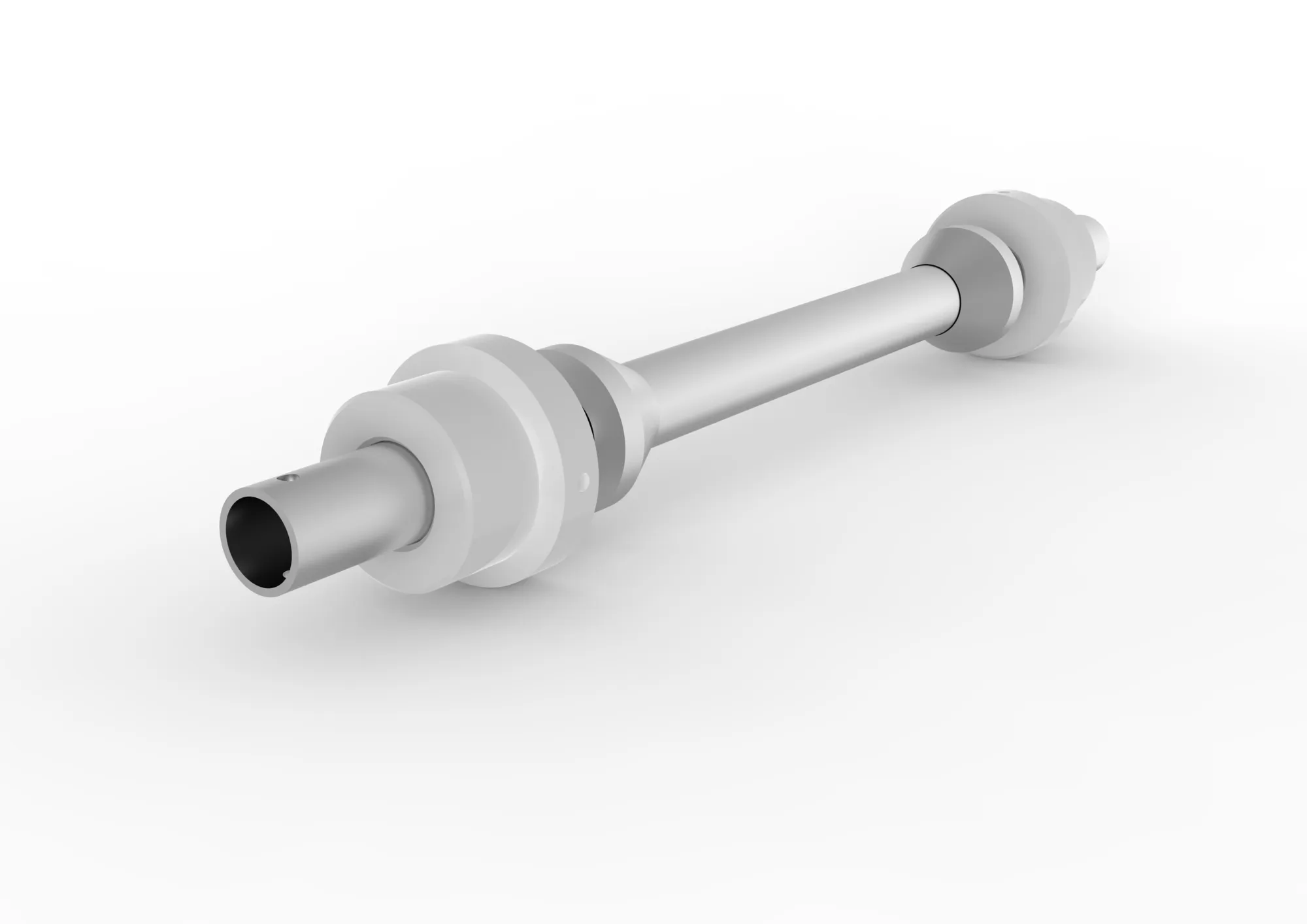 Cable reel bar 60,2/5,0x1100 pre-galvanised with c ent.flanges+plastic roller bear