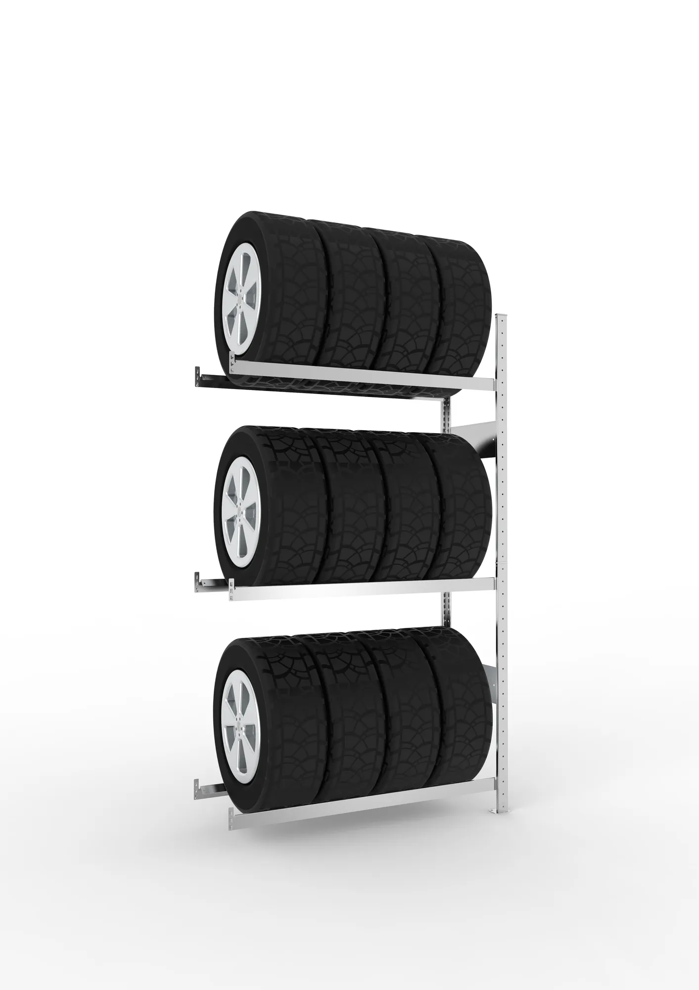 Quick SPLIT tyre rack AR 2000 x 1150 x 400 galv. compl. with 6 longitudinal tyre bars (3 tyre levels)