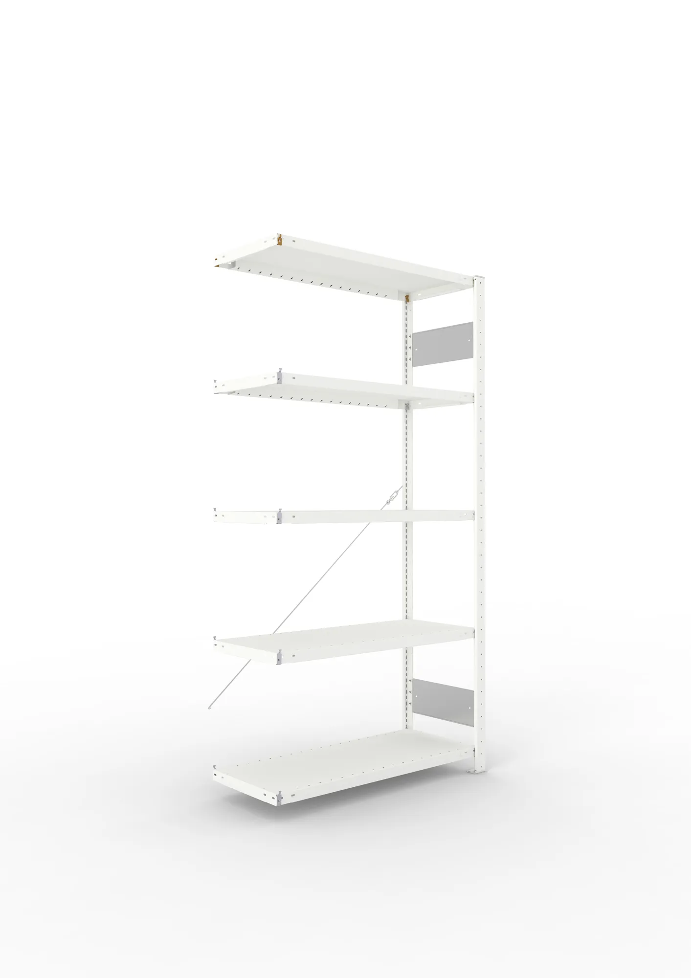 META CLIP S3 | Fachbodenregal | Anbauregal | 2000 x 1000 x 400 mm | Fachlast 230 kg | 4+1 Ebenen | RAL 7035