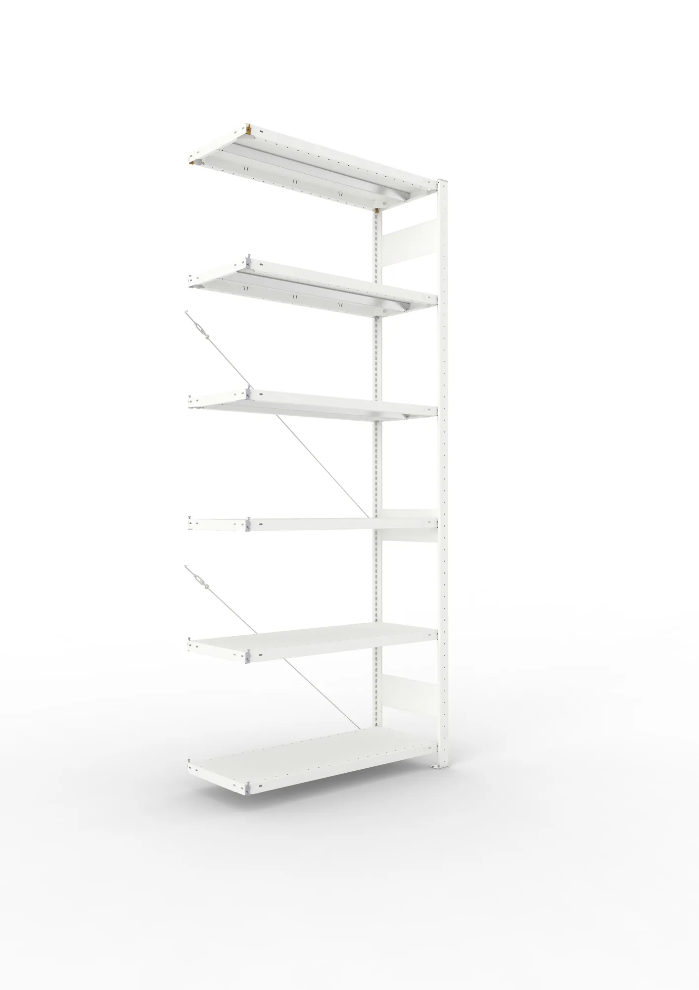 META CLIP | Fachbodenregal | Anbauregal | 2500 x 1000 x 400 mm | Fachlast 330 kg | 5+1 Ebenen | RAL 7035